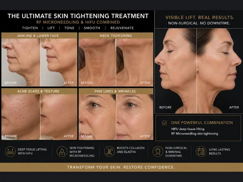 Results of combined treatment for the ultimate skin tightening treatment Stony Stratford